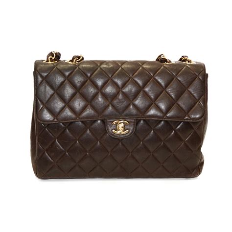 Timeless Chanel jumbo 30 Brown Lambskin ref.27430